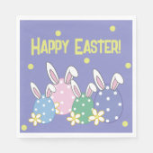 Bunny Ear Eggs Happy Pasaster Napkins (paars) Servet (Voorkant)