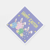 Bunny Ear Eggs Happy Pasaster Napkins (paars) Servet (Hoek)