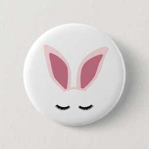 Bunny Ear Lashes Pin Ronde Button 5,7 Cm