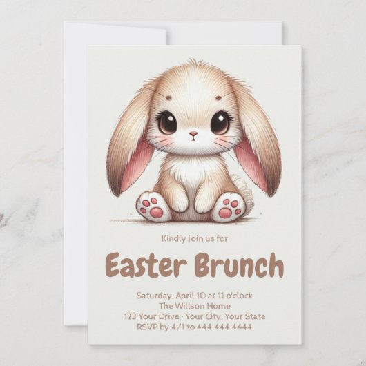 Bunny Eared Wonder Easter Kaart (Voorkant)