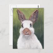 Bunny Ears Animal Art Briefkaart (Voorkant / Achterkant)