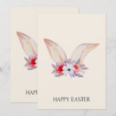 Bunny Ears Easter Party Invitation Kaart (Voorkant / Achterkant)
