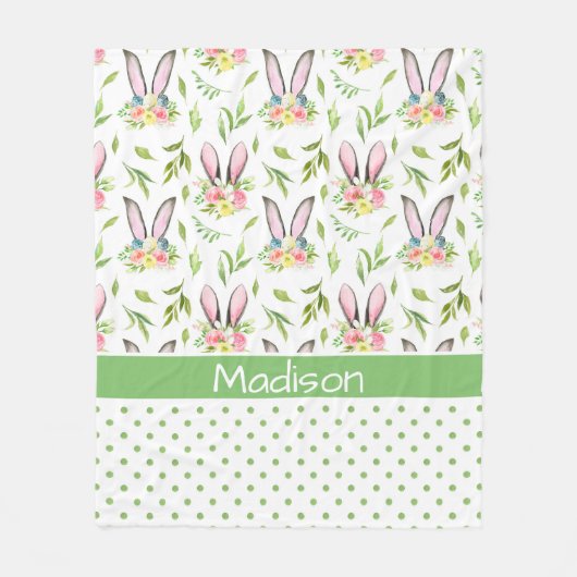 Bunny Ears & Eggs Fleece Deken (Voorkant)