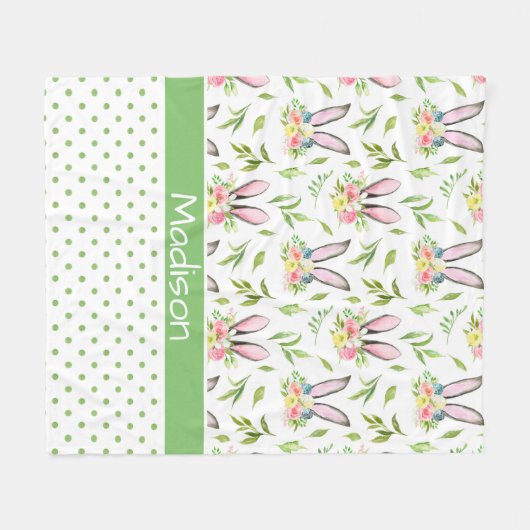 Bunny Ears & Eggs Fleece Deken (Voorkant (Horizontaal))