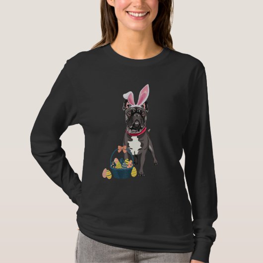 Bunny Ears French Bulldog Cute Doge Rabbit T-shirt (Voorkant)