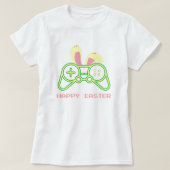Bunny Ears Game Controller T-shirt; Gamer Easter T-shirt (Design voorkant)