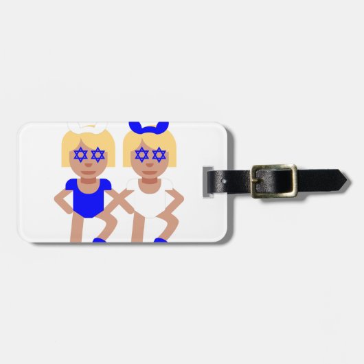 bunny ears hanukkah bagagelabel (Voorkant horizontaal)