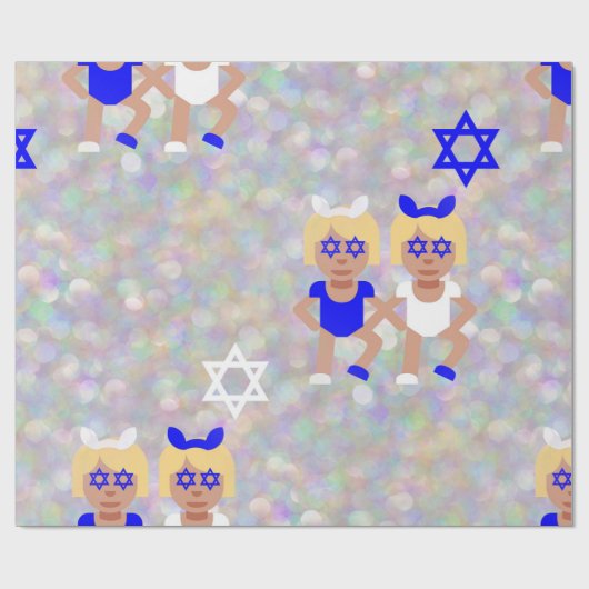bunny ears hanukkah emoji cadeaupapier (Vlak)