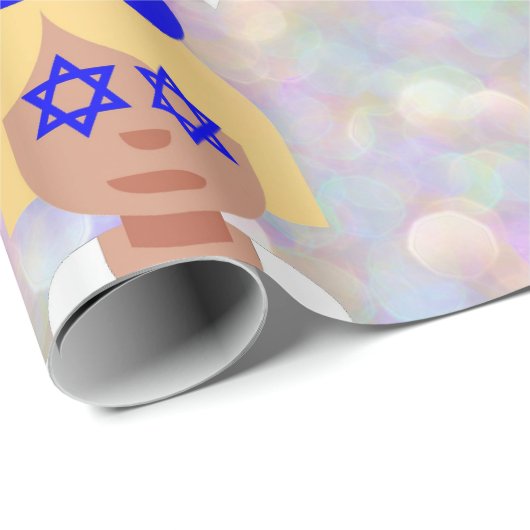 bunny ears hanukkah emoji cadeaupapier (Rol Hoek)