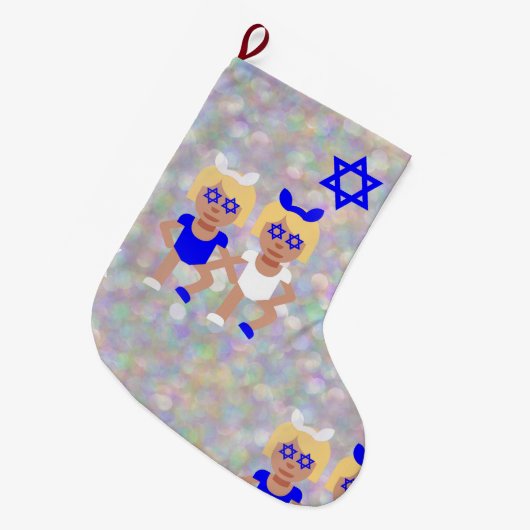 bunny ears hanukkah emoji grote kerstsok (Voorkant (Hangend))