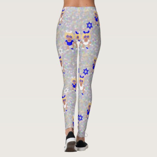 bunny ears hanukkah emoji leggings (Achterkant)