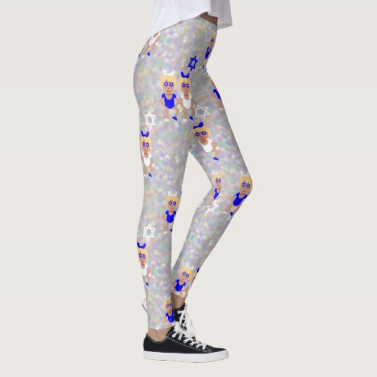 bunny ears hanukkah emoji leggings (Rechts)