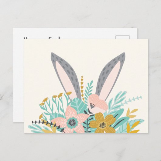 Bunny Ears in Spring Flowers Briefkaart (Voorkant / Achterkant)