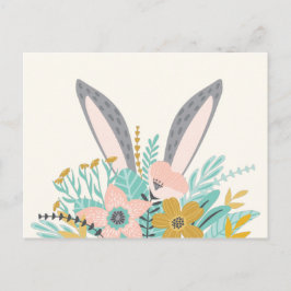 Bunny Ears in Spring Flowers Briefkaart