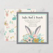Bunny Ears in Spring Flowers Kaart (Voorkant / Achterkant)