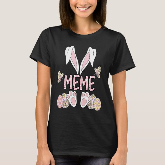 Bunny Ears Meme Easter Day Meme Bunny Family Matc T-shirt (Voorkant)