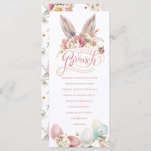 Bunny Ears | Menu Pasen Brunch (Voorkant / Achterkant)