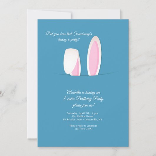 Bunny Ears Paasdag Kaart (Voorkant)