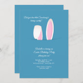 Bunny Ears Paasdag Kaart (Voorkant / Achterkant)