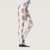 "Bunny Ears" Pit Bull Dog Waterverf Painting Leggings (Rechts)