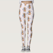 "Bunny Ears" Pit Bull Dog Waterverf Painting Leggings (Voorkant)