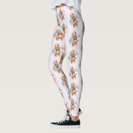 "Bunny Ears" Pit Bull Dog Waterverf Painting Leggings