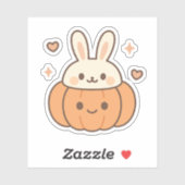 Bunny Ears Pumpkin Face Sticker (Vel)