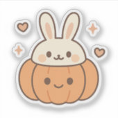 Bunny Ears Pumpkin Face Sticker (Voorkant)