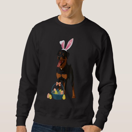 Bunny Ears Rottweiler Dog Cute Doge Rabbit 1 Trui (Voorkant)