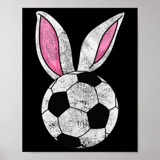 Bunny Ears Soccer Happy Pays Girls Poster (Voorkant)