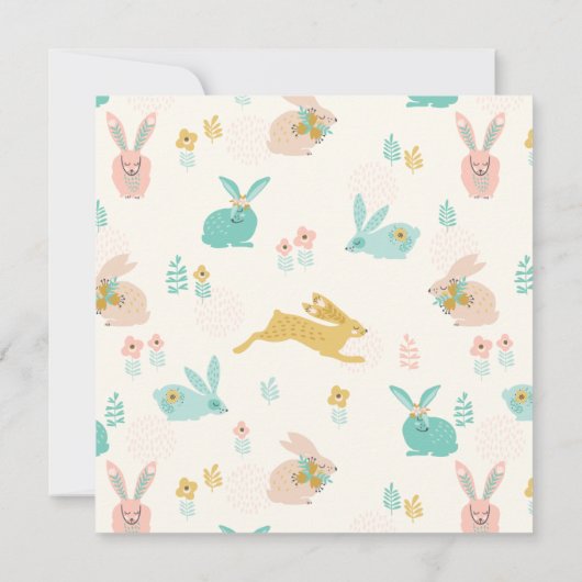 Bunny Ears Virtuele Pasen Kaart (Achterkant)