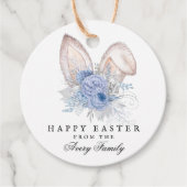 Bunny Ears Waterverf familienaam Easter Bedankjes Labels (Voorkant)