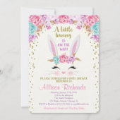 Bunny Easter baby shower uitnodiging meisje (Voorkant)