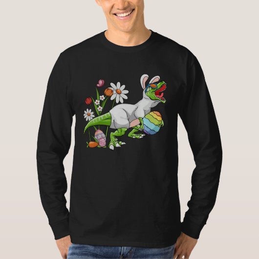 Bunny Easter Basket Stuffers Easter Dinosaur Boys T-shirt (Voorkant)