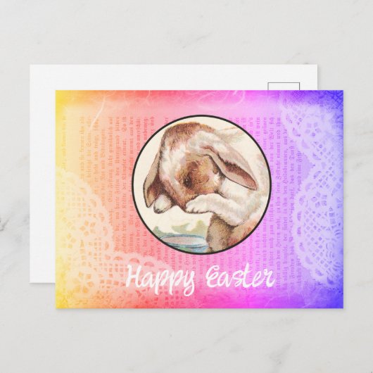 Bunny Easter Briefkaart (Voorkant / Achterkant)