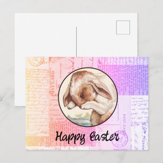  Bunny Easter Briefkaart (Voorkant / Achterkant)