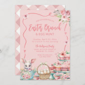 Bunny Easter Brunch en Egg Hunt Kaart (Voorkant / Achterkant)