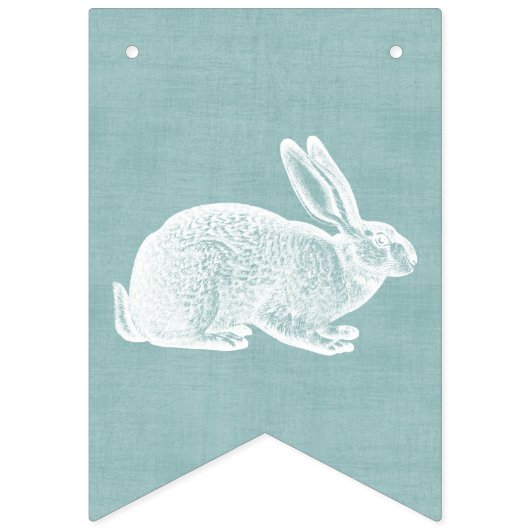 Bunny Easter Bunting Banner - Blauwgroen (Eerste vlag)