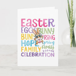 Bunny Easter Card , Personalized Easter funnyBunny Feestdagen Kaart