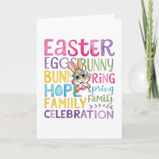 Bunny Easter Card , Personalized Easter funnyBunny Feestdagen Kaart (Voorkant)