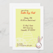 Bunny Easter Egg Hunt Invitaties Kaart (Voorkant / Achterkant)