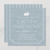 Bunny Easter Egg Hunt Invitation - Blauw Kaart (Voorkant / Achterkant)