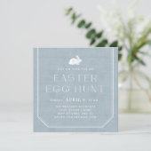  Bunny Easter Egg Hunt Invitation - Blauw Kaart (Staand voorkant)
