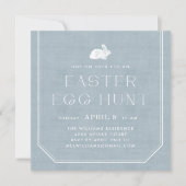  Bunny Easter Egg Hunt Invitation - Blauw Kaart (Voorkant)