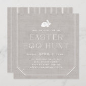  Bunny Easter Egg Hunt Invitation - Grijs Kaart (Voorkant / Achterkant)