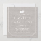Bunny Easter Egg Hunt Invitation - Grijs Kaart (Voorkant)
