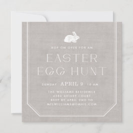 Bunny Easter Egg Hunt Invitation - Grijs Kaart
