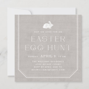  Bunny Easter Egg Hunt Invitation - Grijs Kaart