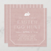  bunny Easter Egg Hunt Invitation - Roze Kaart (Voorkant / Achterkant)