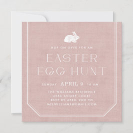 bunny Easter Egg Hunt Invitation - Roze Kaart